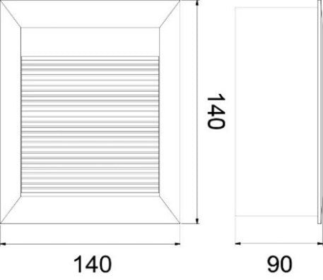 Luminaria tipo Step Light cuadrada LED - KT533