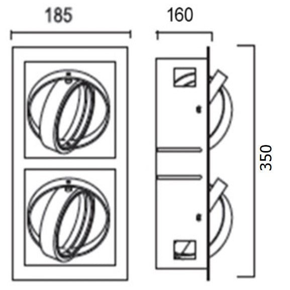 Luminaria tipo Kardan AR111/PAR30 LED - KT1111E-2/KT30E-2