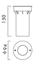 Luminaria tipo Bala de Piso LED - KT501